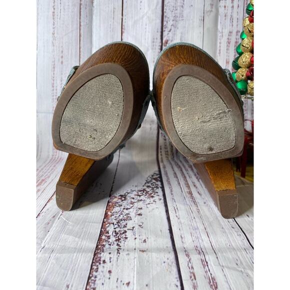 G By Guess Blue Jean Wedge Heel Sz 7.5 - Picture 9 of 11